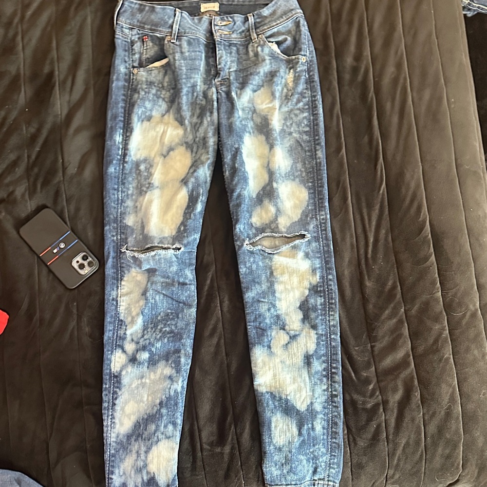 Replay Blue Distressed Skinny Jeans